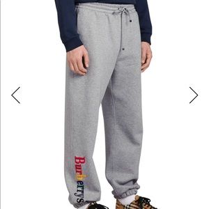 Burberry Rainbow Embroidered-Logo Grey Sweatpants